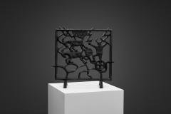 Olle Hermansson Cast Iron Sculptural Firescreen by Olle Hermansson Sweden Mid 20th Century - 4469066