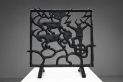 Olle Hermansson Cast Iron Sculptural Firescreen by Olle Hermansson Sweden Mid 20th Century - 4469069