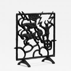 Olle Hermansson Cast Iron Sculptural Firescreen by Olle Hermansson Sweden Mid 20th Century - 4475414