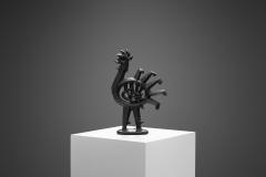 Olle Hermansson Olle Hermansson Husqvarna Cast Iron Rooster Sculpture Sweden 1960s - 3212075