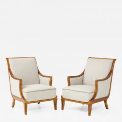 Olof Carl Malmquist Pair of Carl Malmsten Birchwood Armchairs circa 1930s - 1123041