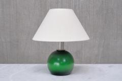 Olof Heijke Table Lamp by Olof Heijke Green Lacquered Wood and Nickel Sweden circa 1930s - 4468970