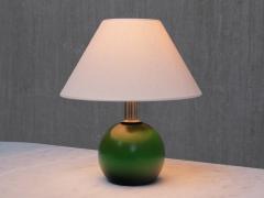 Olof Heijke Table Lamp by Olof Heijke Green Lacquered Wood and Nickel Sweden circa 1930s - 4468978