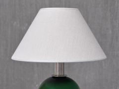 Olof Heijke Table Lamp by Olof Heijke Green Lacquered Wood and Nickel Sweden circa 1930s - 4468979