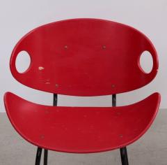 Olof Kettunen Rare Pair of Red Olof Kettunen Chairs for Merivaara Finland 1950s - 542782