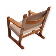 Olof Ottelin Olof Ottelin Nordika Series Armchair in Pine and Linen Stockmann 1960s - 4173878