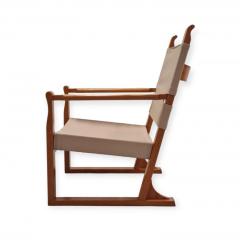Olof Ottelin Olof Ottelin Nordika Series Armchair in Pine and Linen Stockmann 1960s - 4173879