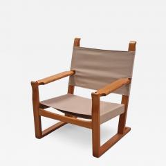 Olof Ottelin Olof Ottelin Nordika Series Armchair in Pine and Linen Stockmann 1960s - 4192154