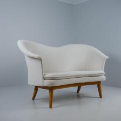 Olof Ottelin Olof Ottelin White Duetto Sofa Loveseat for Stockmann Finland 1960s - 4279756