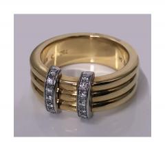 Omega 18K Yellow Gold Three Band Ring French Marks - 480607