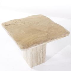 Onda Mid Century Beveled Marble Side Tables Pair - 3901279