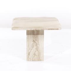 Onda Mid Century Beveled Marble Side Tables Pair - 3901280