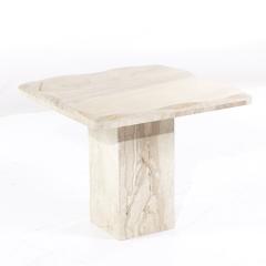 Onda Mid Century Beveled Marble Side Tables Pair - 3901281