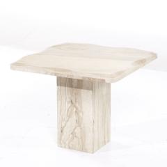 Onda Mid Century Beveled Marble Side Tables Pair - 3901282