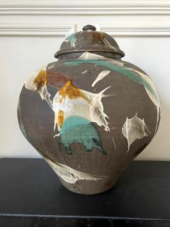 Onda Yaki Large Japanese Contemporary Ceramic Jar from Onda Yaki Kiln - 2392038