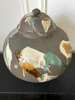 Onda Yaki Large Japanese Contemporary Ceramic Jar from Onda Yaki Kiln - 2392039