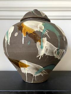 Onda Yaki Large Japanese Contemporary Ceramic Jar from Onda Yaki Kiln - 2392040