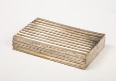 Ondulations Corrugated Silver Plated Brass Decorative Box France 1940s - 3053394