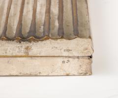 Ondulations Corrugated Silver Plated Brass Decorative Box France 1940s - 3053395