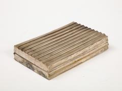 Ondulations Corrugated Silver Plated Brass Decorative Box France 1940s - 3053403