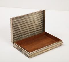 Ondulations Corrugated Silver Plated Brass Decorative Box France 1940s - 3053404