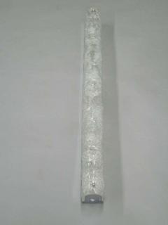 One Long Italian Mid Century Modern Murano Ice Glass Wall Sconce - 1781976