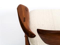 One Off American Studio Craft Movement Modern Sofa in Black Walnut and Raw Silk - 1273333