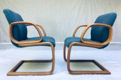 One Pair of 1980s Bent Wood Laminate Armchairs - 675427