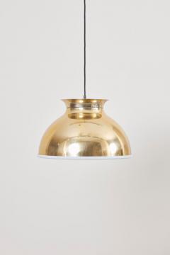 One of Eight Huge Brass Pendant Lamps with Fabric - 950535