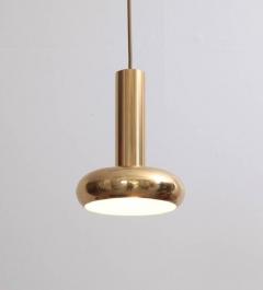 One of Five Danish Modern Brass Pendant Lamps with Authentic Patina - 550359