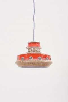One of Six Ceramic Pendant Lamp with Lava Glaze Germany 1970s - 935165