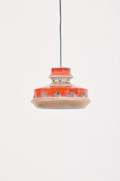 One of Six Ceramic Pendant Lamp with Lava Glaze Germany 1970s - 935166