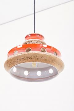 One of Six Ceramic Pendant Lamp with Lava Glaze Germany 1970s - 935169