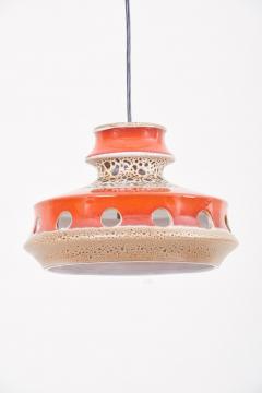One of Six Ceramic Pendant Lamp with Lava Glaze Germany 1970s - 935170