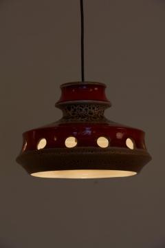 One of Six Ceramic Pendant Lamp with Lava Glaze Germany 1970s - 935171