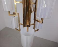 One of Two Extraordinary Huge Brass and Iridescent Glass Chandeliers - 550640