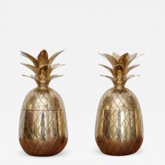 One of Two Huge Brass Pineapple Ice Bucket or Trinket or Candy Box - 560912