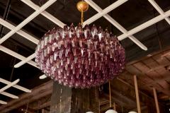 One of Two Very Huge Amethyst Polyhedral Murano Glass Chandelier - 1185190