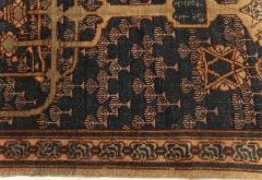 One of a kind Antique Bezalel Rug in Beige Blue and Gold - 2441961