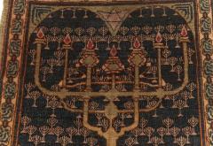 One of a kind Antique Bezalel Rug in Beige Blue and Gold - 2441963