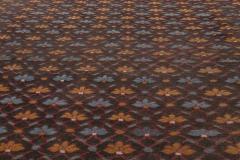 One of a kind Antique Indian Blue Gold Beige Red Handmade Wool Rug - 2452945