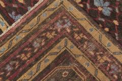 One of a kind Antique Indian Blue Gold Beige Red Handmade Wool Rug - 2452947