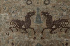 One of a kind Antique Persian Meshad Animal Botanic Carpet - 2446984