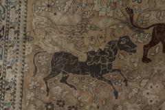 One of a kind Antique Persian Meshad Animal Botanic Carpet - 2446985