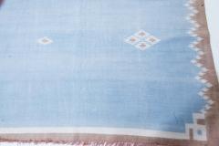 One of a kind Indian Dhurrie Rug in Shades of Beige Blue and Brown - 2441613