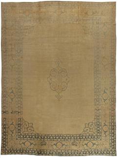 One of a kind Large Antique Persian Tabriz Beige Handmade Wool Carpet - 2461942