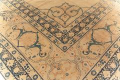 One of a kind Large Antique Persian Tabriz Beige Handmade Wool Carpet - 2461943