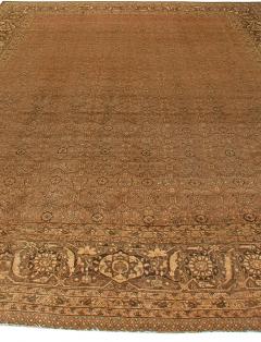 One of a kind Large Antique Persian Tabriz Brown Handmade Wool Carpet - 2454538