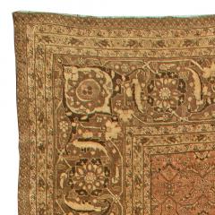 One of a kind Large Antique Persian Tabriz Brown Handmade Wool Carpet - 2454540