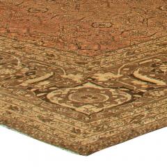 One of a kind Large Antique Persian Tabriz Brown Handmade Wool Carpet - 2454541